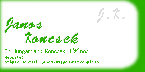 janos koncsek business card